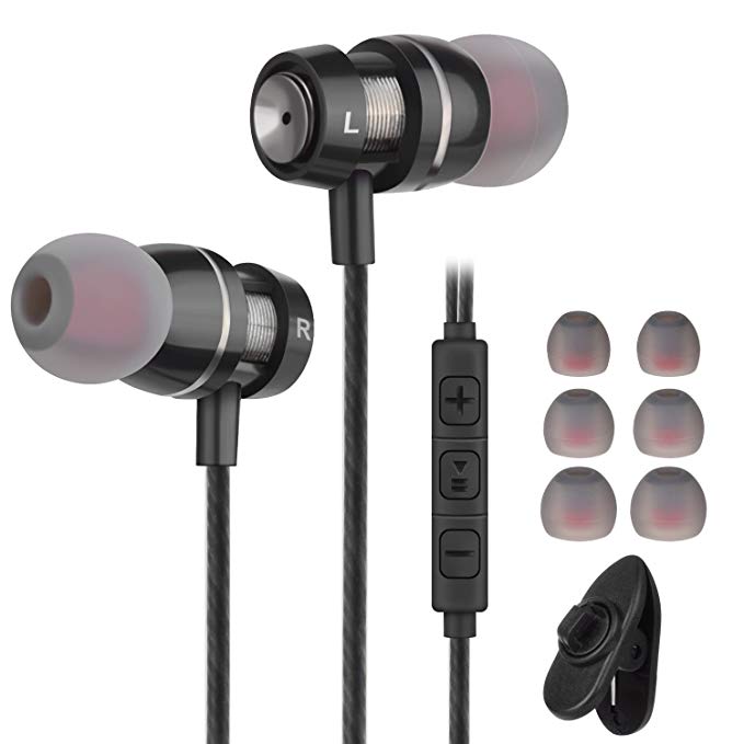 Ear Buds Wired Earphones Earbuds with Remote and Mic 3.5mm in Ear Earbud Headphones with Microphone and Volume Control Stereo Noise Isolating Compatible Android Phones, iPhone, iPod, iPad, Samsung