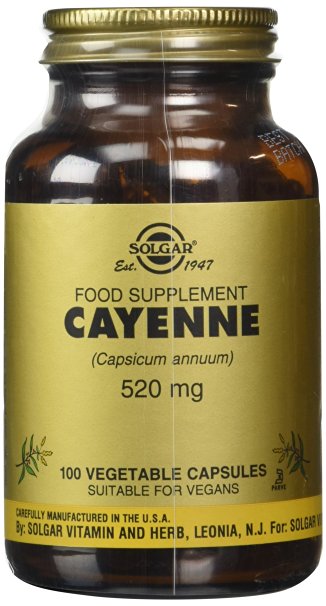 Solgar 520 mg Cayenne Vegetable Capsules - Pack of 100
