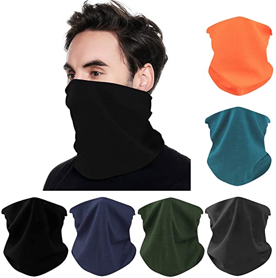 FAYBOX 6pcs Magic Wide Wicking Headbands Outdoor Headwear Bandana Sports Scarf Tube UV Face Mask for Workout Yoga Running Hiking Riding Motorcycling