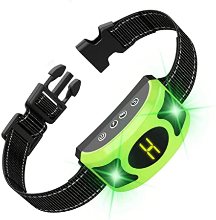 Valoinus Rechargeable Anti Dog Bark Collar, Waterproof Smart Detection Train Large Medium Small Dogs Humanely with LED Breathing Light & Screen, Dog Bark Collar