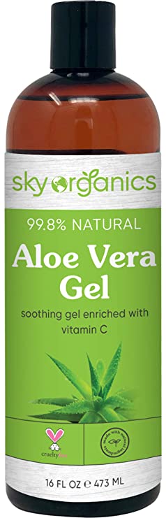 Aloe Vera Gel (16 oz) Cold-pressed Ultra Hydrating Skin Soothing Aloe Gel for Face Body After-Sun Care Aloe Gel Made in USA