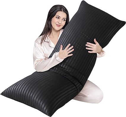 Cosybay Balck Full Body Pillow Insert - Fluffy Long Bed Pillow for Adults - Firm Large Body Pillow for Side and Back Sleepers - 20x54 Inch(Black)