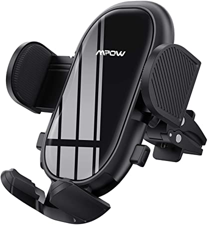 Mpow Car Phone Holder, Air Vent Car Phone Mount with Stable Clip and Dual Release Button, Adjustable Car Mount Feet Compatible with iPhone 12 SE 11 Pro Max XS XR, Galaxy Note 20 S20 S10 and More