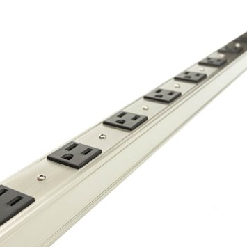 Surge Protector Power Strip - 12 Port Multiple Plug Adapter - 12 Foot Cord Long Rack Power Strip Outlet - Capacity 15A, 1800 Watts-Suitable For Home, Office, Standing Desk, Workbench Use, By StandDesk