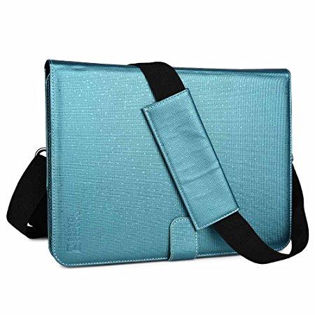 Samsung Galaxy Tab 10.1N, 10.1V case, COOPER MAGIC CARRY II PRO Shoulder Strap Travel Rugged Shock Proof Universal Tablet Cover Folio w. Handle & Stand for 9” 9.7” 10” 10.1” (Blue)