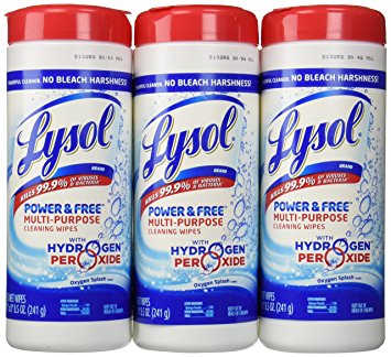 Lysol Power and Free Multi-Purpose Value Pack Cleaning Wipes, Oxygen Splash Scent
