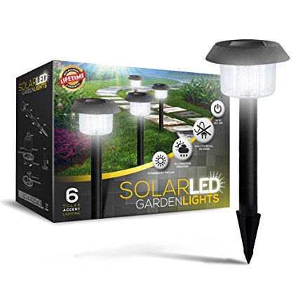 Ultra-Bright 15 Lumen Solar Garden Lights "Lifetime Replacement Guarantee" - Perfect Neutral Design; Makes Garden Pathways & Flower Beds Look Great; Easy NO-WIRE Installation; All-Weather/Water-Resistant!