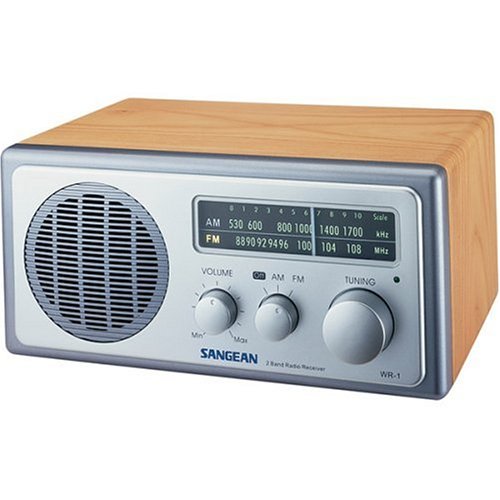 Sangean WR-1 AM/FM Wooden Cabinet Radio, Walnut (Discontinued by Manufacturer)