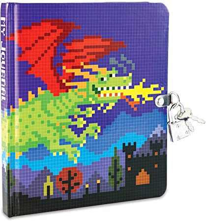 Peaceable Kingdom Pixel Dragon Diary with Lock and Key