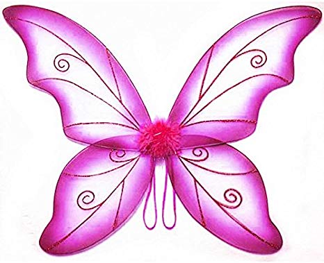 Cutie Collection Costume Fairy Wings - Large (34in) Pixie Princess Dress up Wings By (Adult, Black) (FUCHSIA)