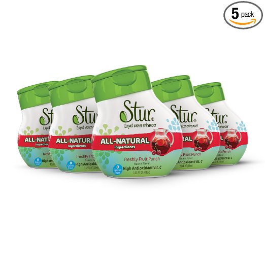 Stur liquid water enhancers, Fruit Punch, 1.62 Ounce (Pack of 5)