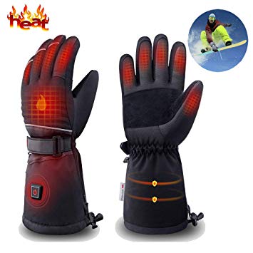 2019Upgrade Heated Gloves Electric Battery Warmer Thermal Powered with Touchscreen Waterproof,Snow Heated Gloves with Rechargable Arthritis Mitten Hand Warmer for Men Women’s Skiing/Motorcycle/Hunting