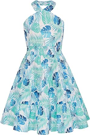 GRACE KARIN Girls Summer Dress Off Shoulder Floral A-line Midi Dress 5-14Y