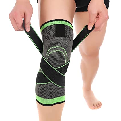 Knee Sleeve, Knee Pads Compression Fit Support -for Joint Pain and Arthritis Relief, Improved Circulation Compression - Wear Anywhere - Single (Green, L)
