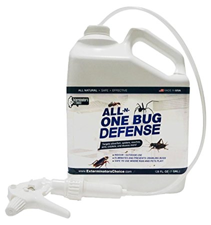 All-N-One Bug Defense Natural Spray|128oz|Exterminator's Choice\Roaches|Ants|Silver Fish|Crickets|Spiders|Beetles|Fleas and ticks|Insect Repellents and Insect Killer Spray...