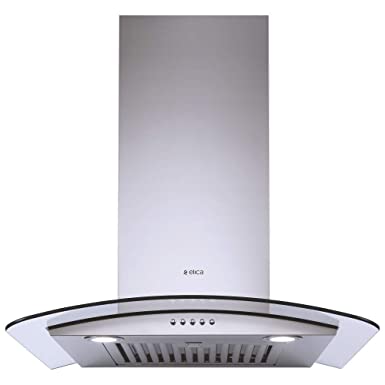 Elica 60 cm 1220 m3/hr Lifetime Warranty Chimney (GLACE SF ETB PLUS LTW 60 PB LED SS, Silver) with Installation Kit