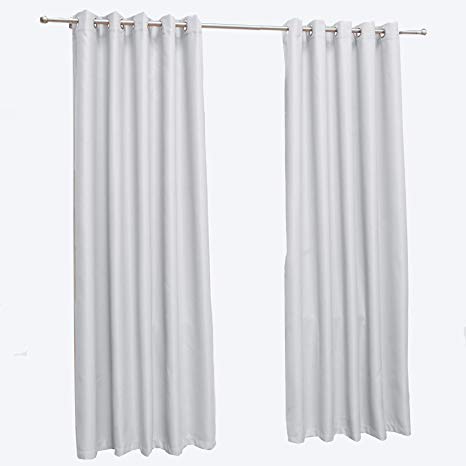 John Aird Eyelet Thermal Energy Saving Blackout Curtains (Silver, 168cm Width x 229cm Drop (66"x 90")