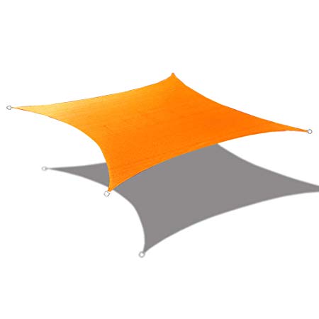 Alion Home 8' x 12' Waterproof Woven Sun Shade Sail in Vibrant Colors (8 ft x 12 ft Retangle) (Tangerine Orange)