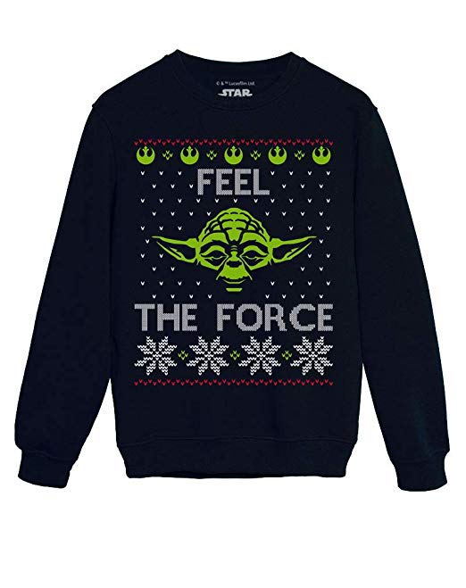Star Wars Jedi Yoda Feel The Force Holiday Ugly Christmas Sweatshirt