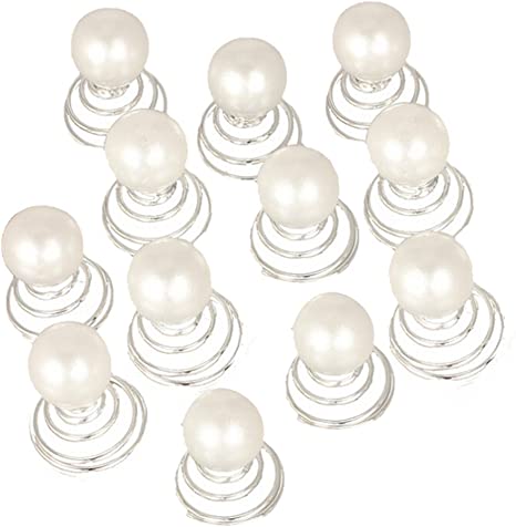 Bluelans® 12 X Spiral Twist Pearl Bridal Wedding Clip Hair Pins