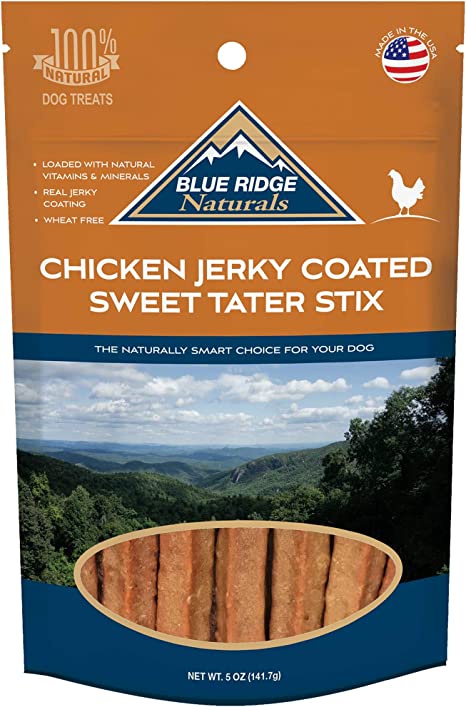 Blue Ridge Naturals Chicken Coated Sweet Potato Stix Dog Treats, 5 oz.
