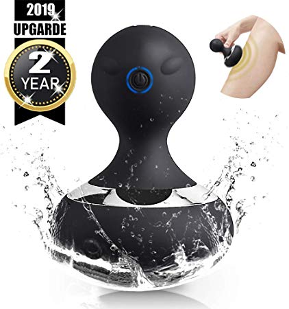 Acvioo Handheld Wand Massager with 10 Magic Vibration Modes, Silicone Personal Massager Mini Size for Neck,Shoulder,Back,Leg and Foot (Black)