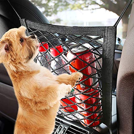 Etenli Car Dog Barrier Backseat, Premium Pet Dog Fences Car Seat Mesh Obstacle, Oxford Cloth Dog Backseat Barrier Adjustable Divider to Keep Punny Driver Safety, Easy Install for Car, SUV, Truck