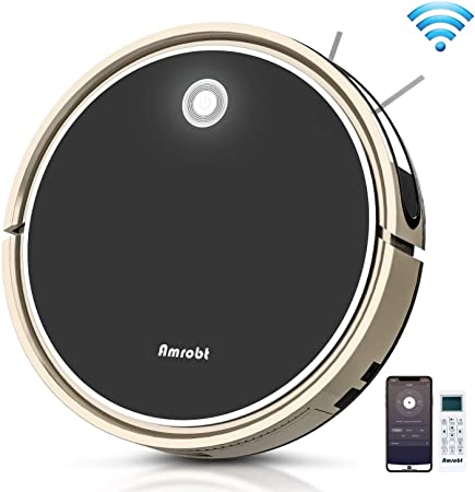 Amrobt Robotic Vacuum Cleaner, 2 in 1 Robot Vacuum and Mop, Wi-Fi Connected/Remote Control, 1600Pa Strong Suction, Self-Charging Robot Vacuum Cleaner for Carpet & Hard Floors