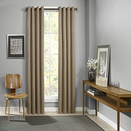 Eclipse 52" x 63" Insulated Darkening Single Panel Grommet Top Window Treatment Living Room, Clay