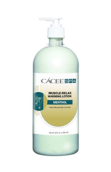 Massage Lotion For Muscle Warming Therapy w/ Pump, Pain Relief Hot Cream For Muscle, Back, Body Therapy - Cacee (32oz)