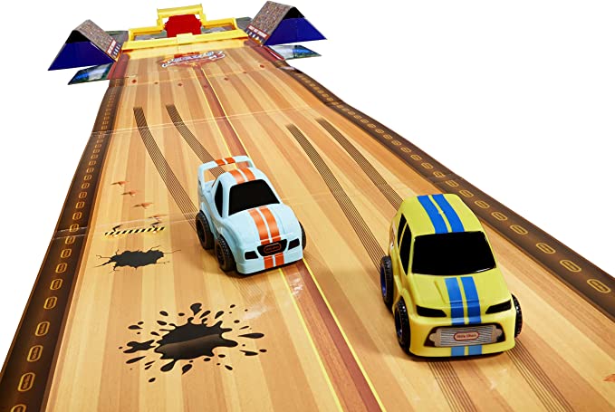 Little Tikes, My First Cars, Crazy Fast 3-in-1 Rollin’ Bowlin’ Racin’ Playset with 2 Exclusive Pullback Toy Car Vehicles, Goes up to 50ft!