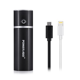 Upgraded Version Poweradd Slim2 5000mAh Ultra Portable Charger External Battery Pack Power Bank with Smart Charging Technology includes Apple Certified MFi Lightning Cable