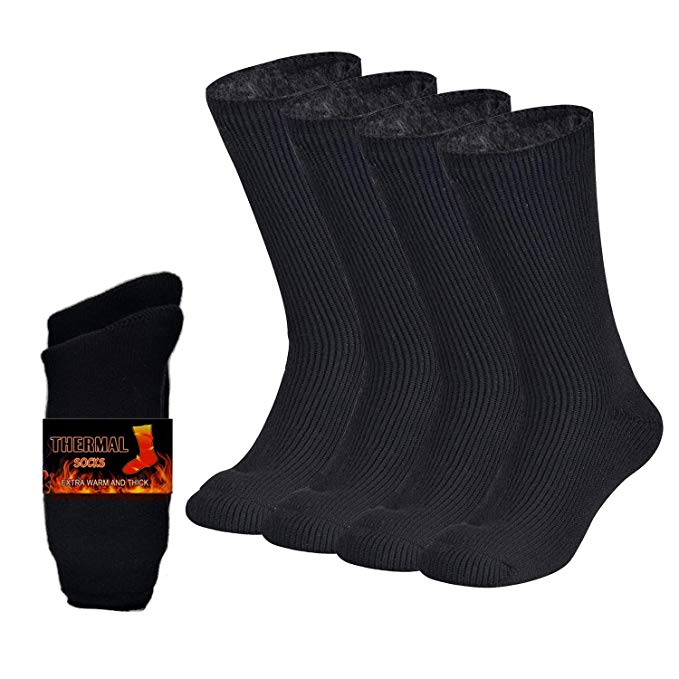 NovForth 2/3/4 Pack Mens Thermal Socks Thick Heat Trapping Insulated Heated Boot Socks for Extreme Temperatures