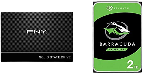 PNY CS900 500GB 3D NAND 2.5“ SATA III Internal Solid State Drive (SSD) & Seagate Barracuda 2TB Internal Hard Drive HDD – 3.5 Inch SATA 6Gb/s 7200 RPM 256MB Cache 3.5-Inch – Frustration Free Packaging