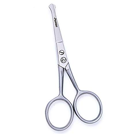ProMax Professional Quality Nose Hair Scissors Straight Double Tone Matte and Mirror Finish-Made of High Grade Surgical Stainless Steel .CE Mark-40-10051-52