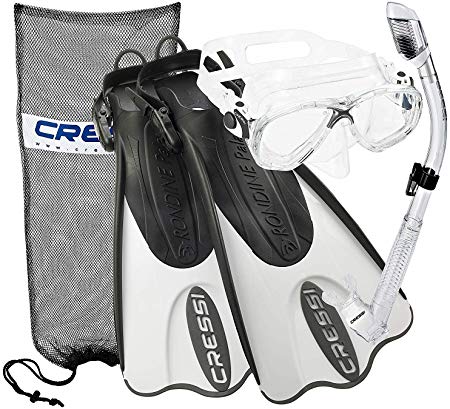 Cressi Made in Italy Palau Short Brisbane Mask Fin Snorkel Set