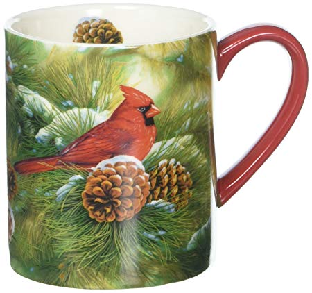 Lang December Dawn Cardinal Mug by Rosemary Millette, 14 oz, Multicolored