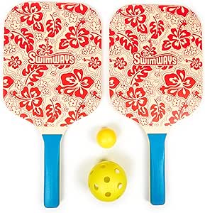 Swimways Hydro Paddle & Pickleball Set, Pickleball Paddles and Balls for Pool, Lake and Beach Games, Outdoor Toys for Kids and Adults Aged 5 & Up