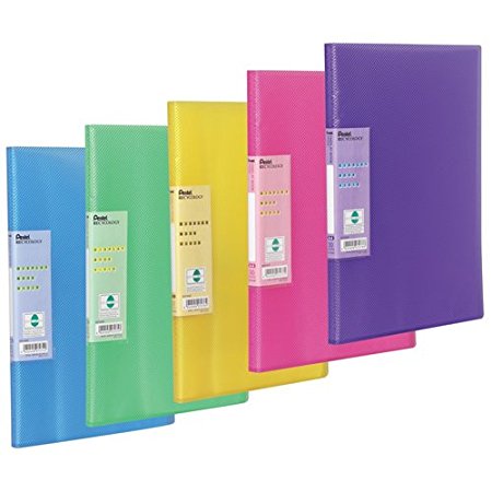 Display Book Vivid, 30 pockets, A4 size , Pack of 5 assorted coloured folders (Colour mix may vary from image shown)