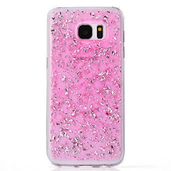 Samsung Galaxy S7 Case, FLYEE Luxury Shiny Sparkling -Clear Transparent Soft TPU Silicone Bumper for 5.1 Inch S7 Cell Phone Cover -Bling Pink