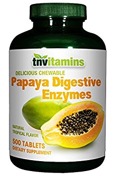TNVitamins Papaya Enzyme Tablets (500 Chewable Tablets)