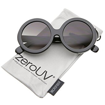 zeroUV - Retro Chunky Frame Tinted Lens Oversize Round Sunglasses 53mm