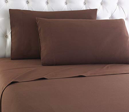 Shavel Micro Flannel Sheet Set, Twin, X-Large, Chocolate