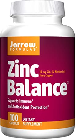 Jarrow Formulas Zinc Balance 15 mg, Supports Immune and Antioxidant Protection, 100 Caps