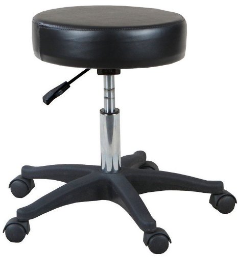 Shelby Black Rolling Swivel Hydraulic Salon Stool Chair