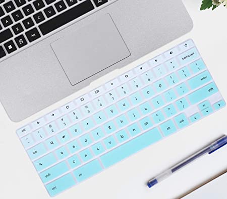 Keyboard Cover Skin Compatible with 11.6 inch Samsung Chromebook 3 4 XE501C13 XE500C13 XE310XBA,Samsung Chromebook 2 XE500C12, 12.2 Samsung Chromebook Plus V2 2-in-1 XE520QAB(Ombre Hot Blue)