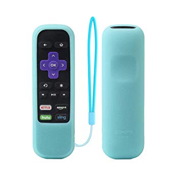 Roku Express Remote Case SIKAI Shockproof Protective Cover for Roku Express/Roku Premiere RC68/RC69/RC108/RC112 Standard IR Remote Skin-Friendly Anti-Lost with Loop (Glow in Dark Blue)