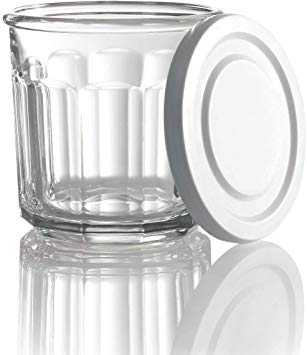 Arc International Luminarc Working Storage Jar/Dof Glass with White Lid, 14-Ounce, Set of 4 (New improved packaging)