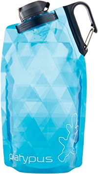 Platypus DuoLock SoftBottle Flexible Water Bottle, Blue Prisms, 1.0-Liter