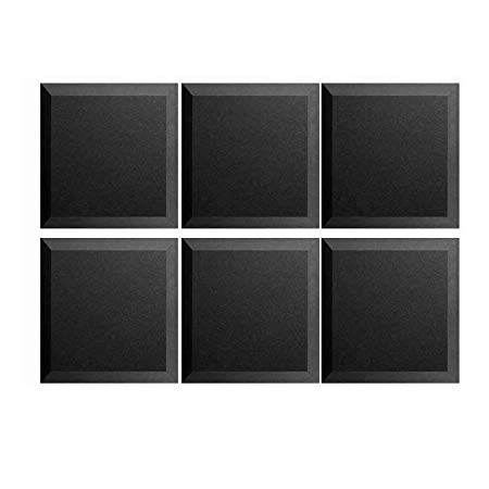 Mybecca 6 Pack Acoustic Panels Studio Foam Bevel 2" X 12" X 12"